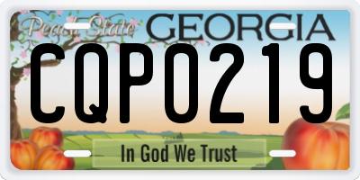 GA license plate CQP0219