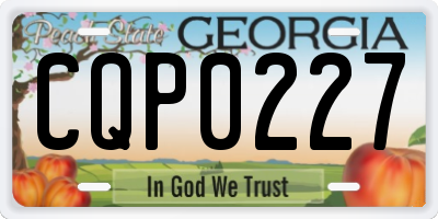 GA license plate CQP0227