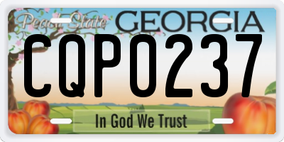 GA license plate CQP0237