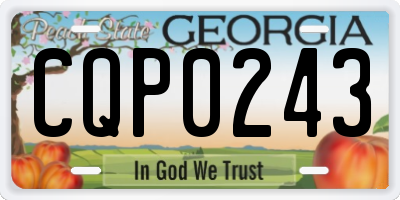 GA license plate CQP0243