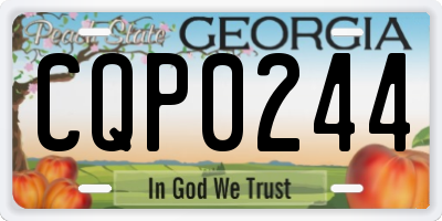 GA license plate CQP0244