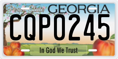 GA license plate CQP0245