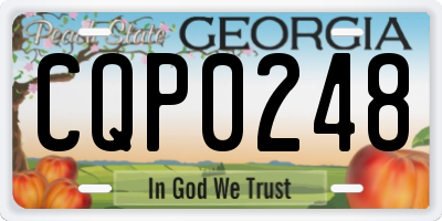 GA license plate CQP0248