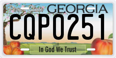 GA license plate CQP0251