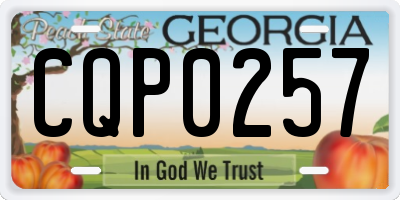 GA license plate CQP0257