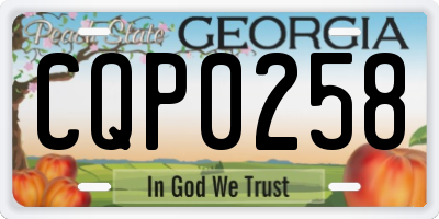 GA license plate CQP0258