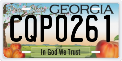 GA license plate CQP0261