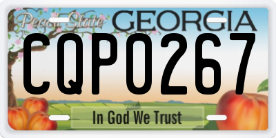 GA license plate CQP0267