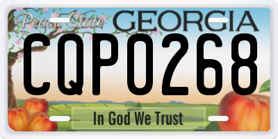 GA license plate CQP0268