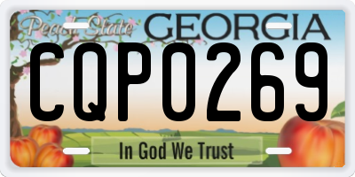 GA license plate CQP0269