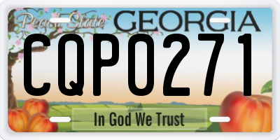 GA license plate CQP0271