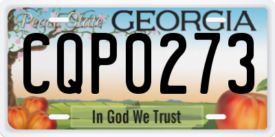 GA license plate CQP0273