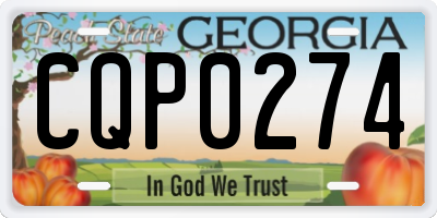 GA license plate CQP0274