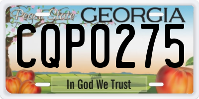 GA license plate CQP0275
