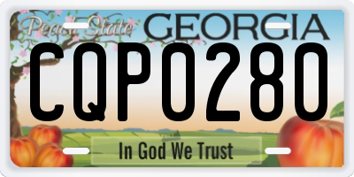 GA license plate CQP0280