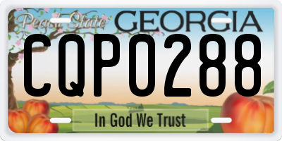 GA license plate CQP0288
