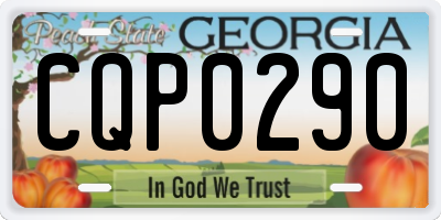 GA license plate CQP0290