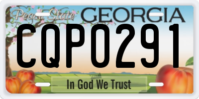 GA license plate CQP0291