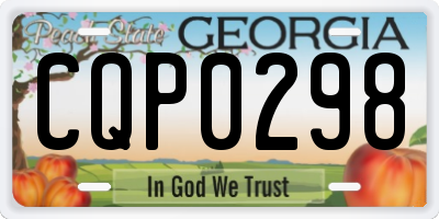 GA license plate CQP0298