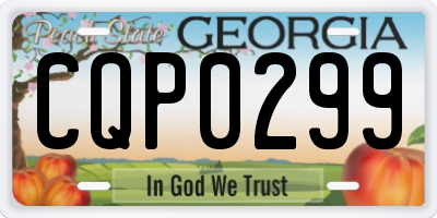 GA license plate CQP0299