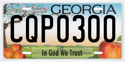 GA license plate CQP0300