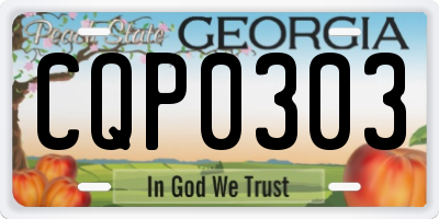 GA license plate CQP0303