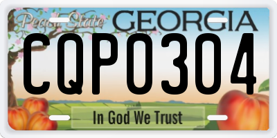GA license plate CQP0304