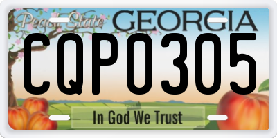GA license plate CQP0305