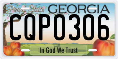 GA license plate CQP0306