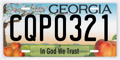 GA license plate CQP0321