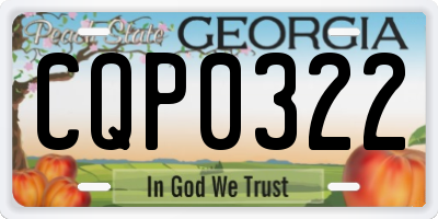 GA license plate CQP0322