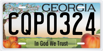 GA license plate CQP0324