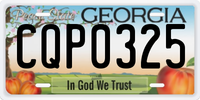 GA license plate CQP0325