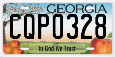 GA license plate CQP0328