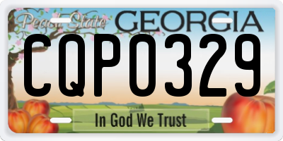 GA license plate CQP0329