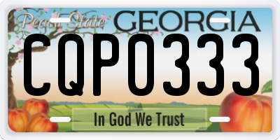 GA license plate CQP0333