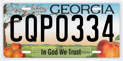 GA license plate CQP0334