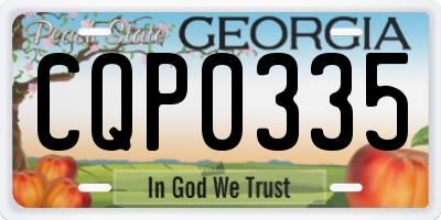 GA license plate CQP0335