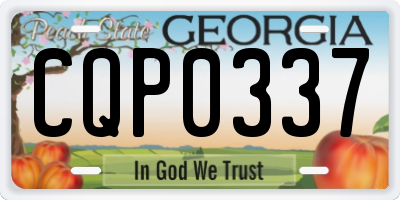 GA license plate CQP0337