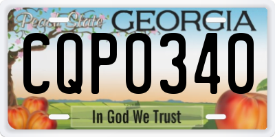 GA license plate CQP0340
