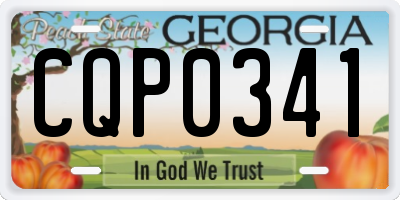 GA license plate CQP0341