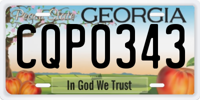 GA license plate CQP0343