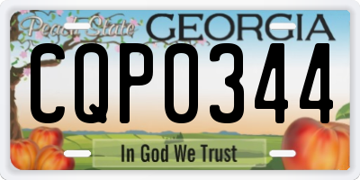 GA license plate CQP0344