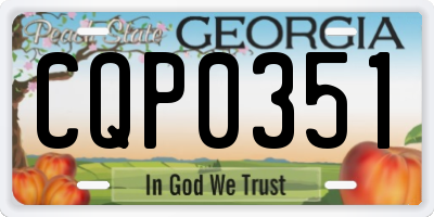 GA license plate CQP0351