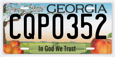 GA license plate CQP0352