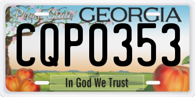 GA license plate CQP0353