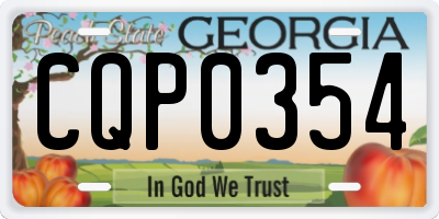 GA license plate CQP0354