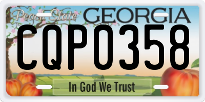 GA license plate CQP0358