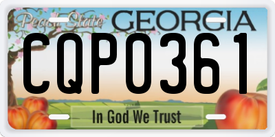 GA license plate CQP0361