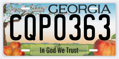 GA license plate CQP0363